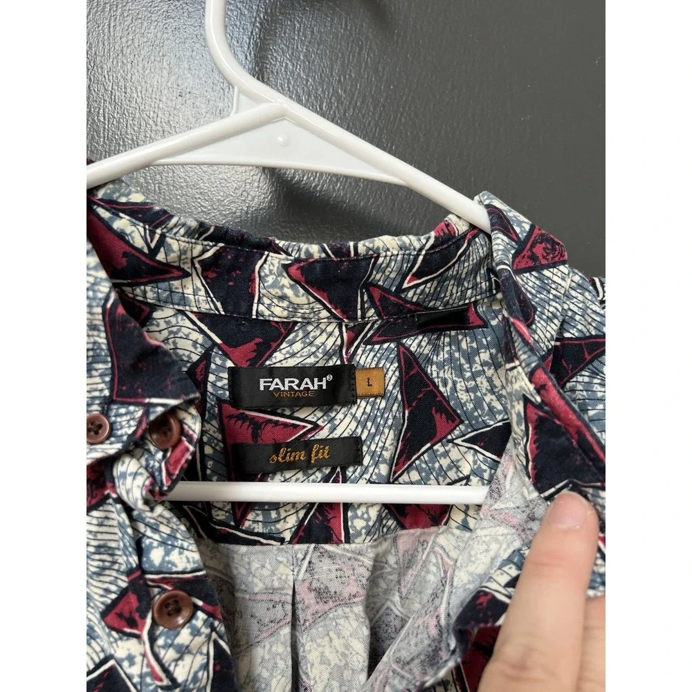 Farah Vintage Patterned Swim Shorts and Button Up Set Sz M